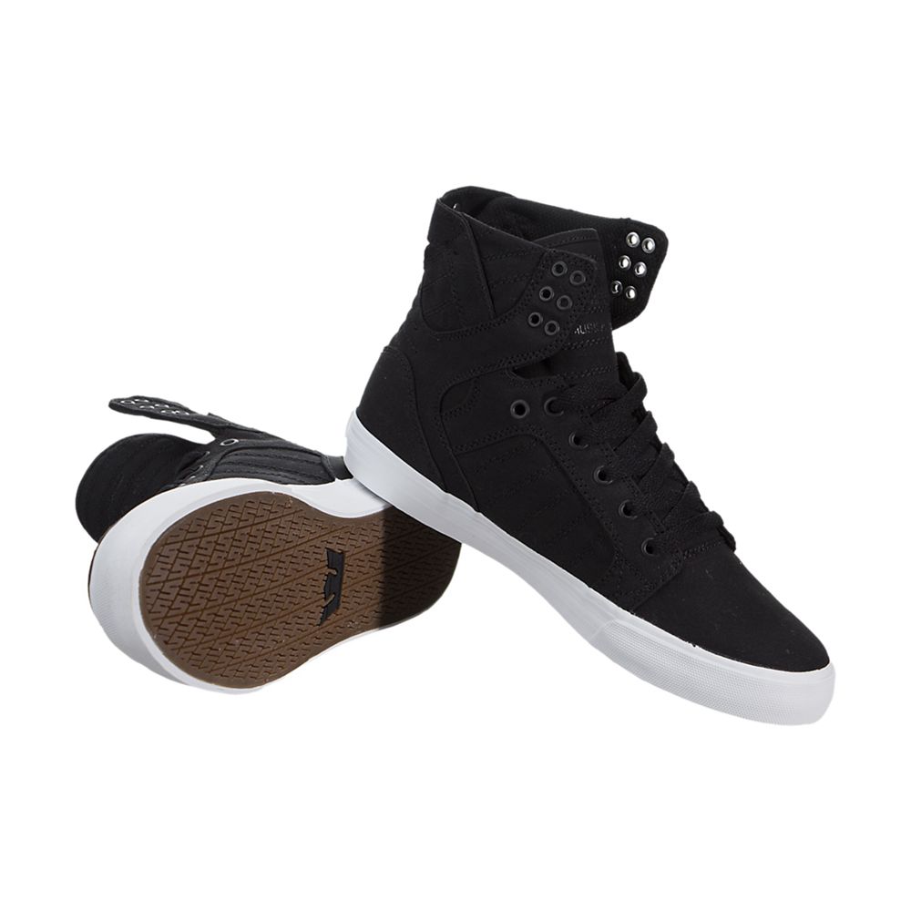 Baskets Montantes Supra SkyTop D Noir Black/White Femme | CLD-67089897